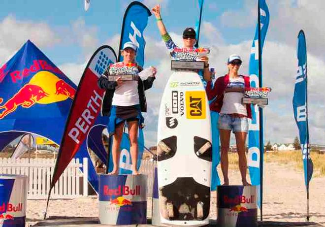 Female podium 2015 (First Steph Bridge, second Alison Child, third Larissa Roth - Red Bull Lighthouse to Leighton Race © Janine Pittaway